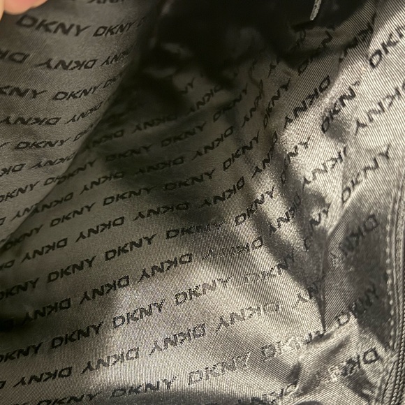 DKNY Black Leather Envelope hand bag Clutch - Picture 5 of 8